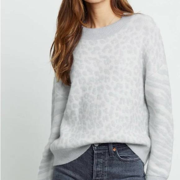Rails Lana Sweater in Ivory Grey Mixed Animal Size XS - Picture 4 of 10